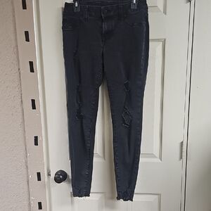 Maurices Black Distressed Skinny Jeans
